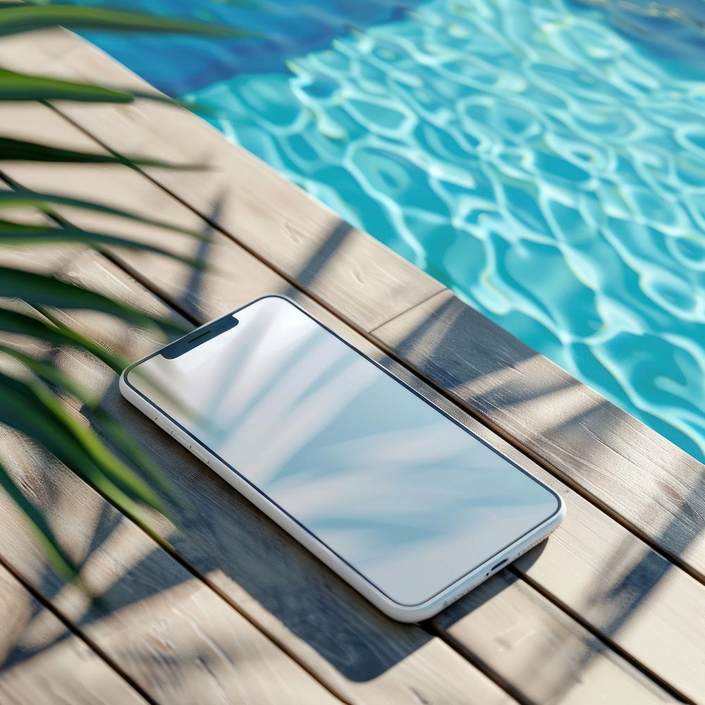 Blank smart phone mockup electronics iphone water.