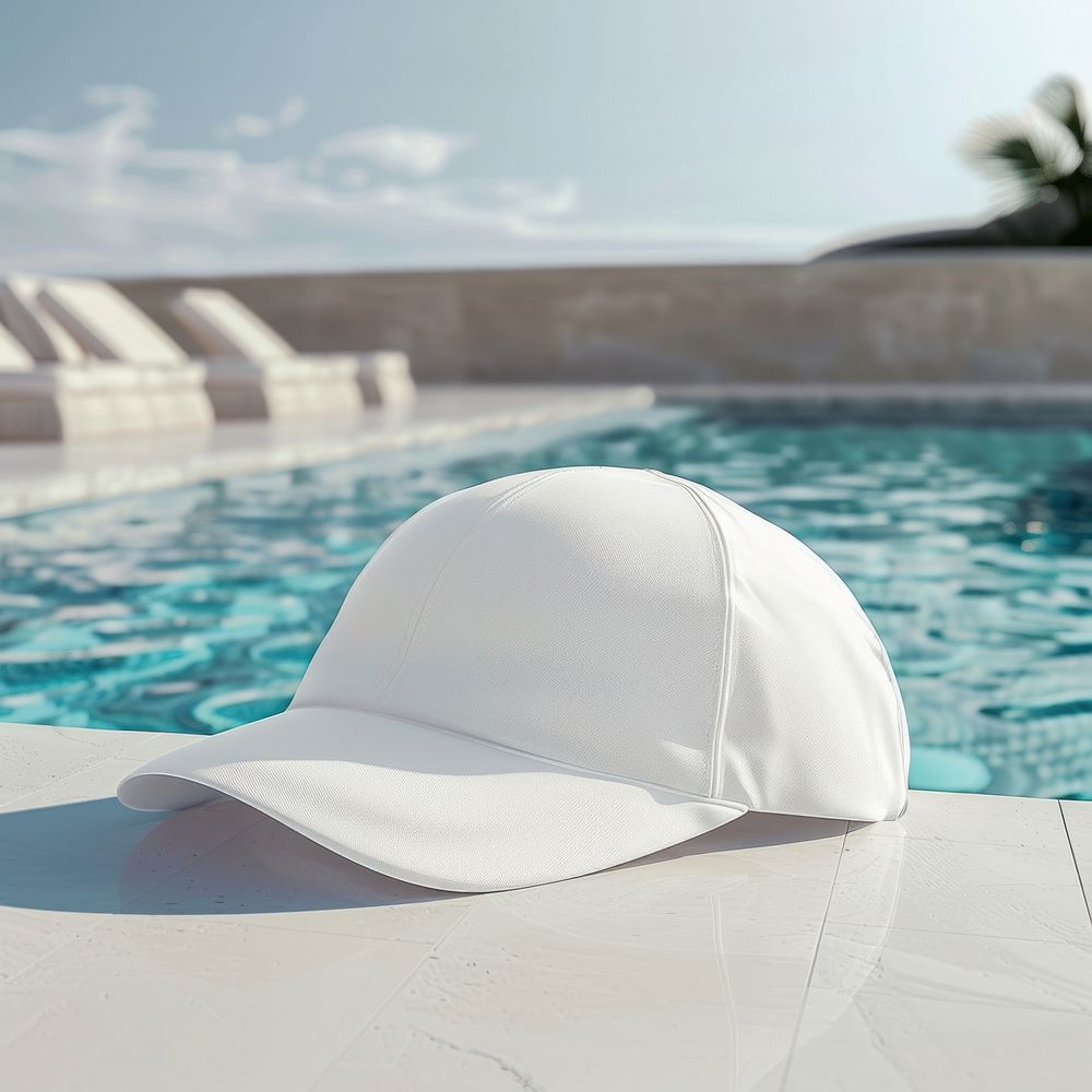 Blank swim cap mockup pool clothing swimwear.