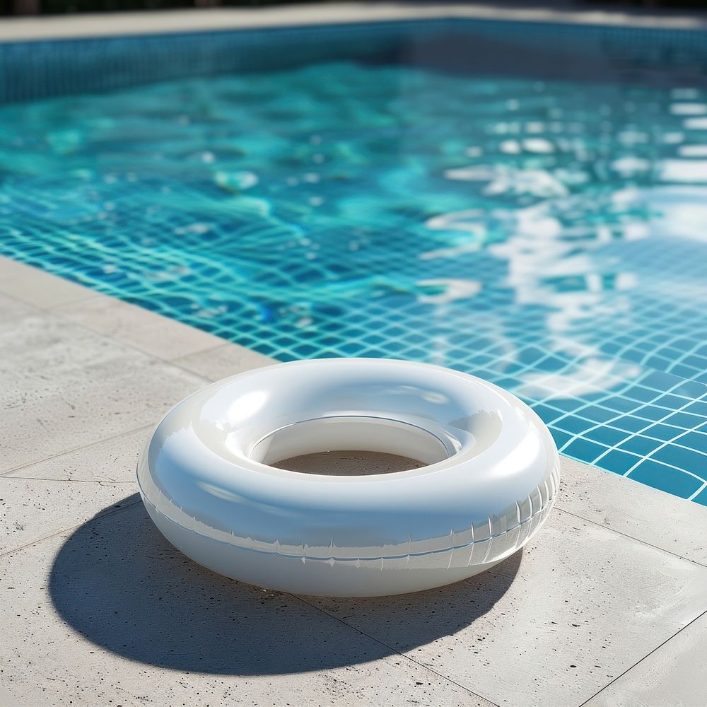 Blank swim ring mockup pool jacuzzi water.