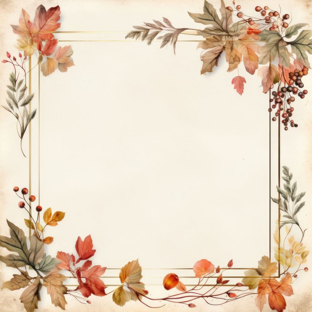 Vintage autumn square frame backgrounds pattern paper.