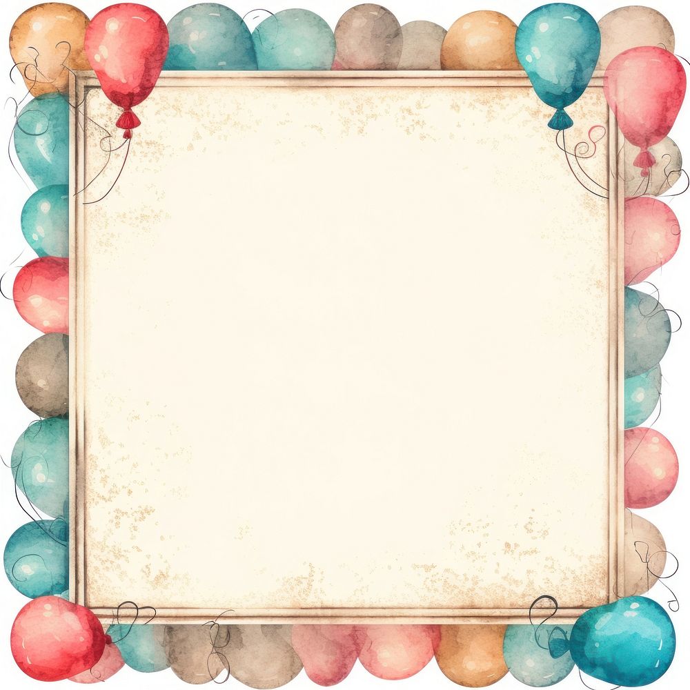 Vintage balloon square frame backgrounds paper text.