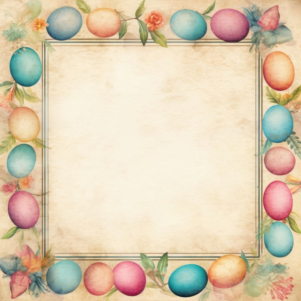 Vintage easter square frame backgrounds paper egg.