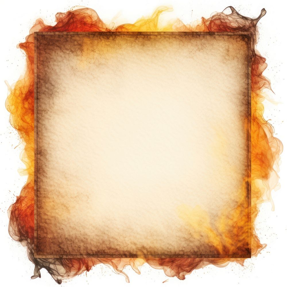 Vintage fire square frame paper backgrounds text.