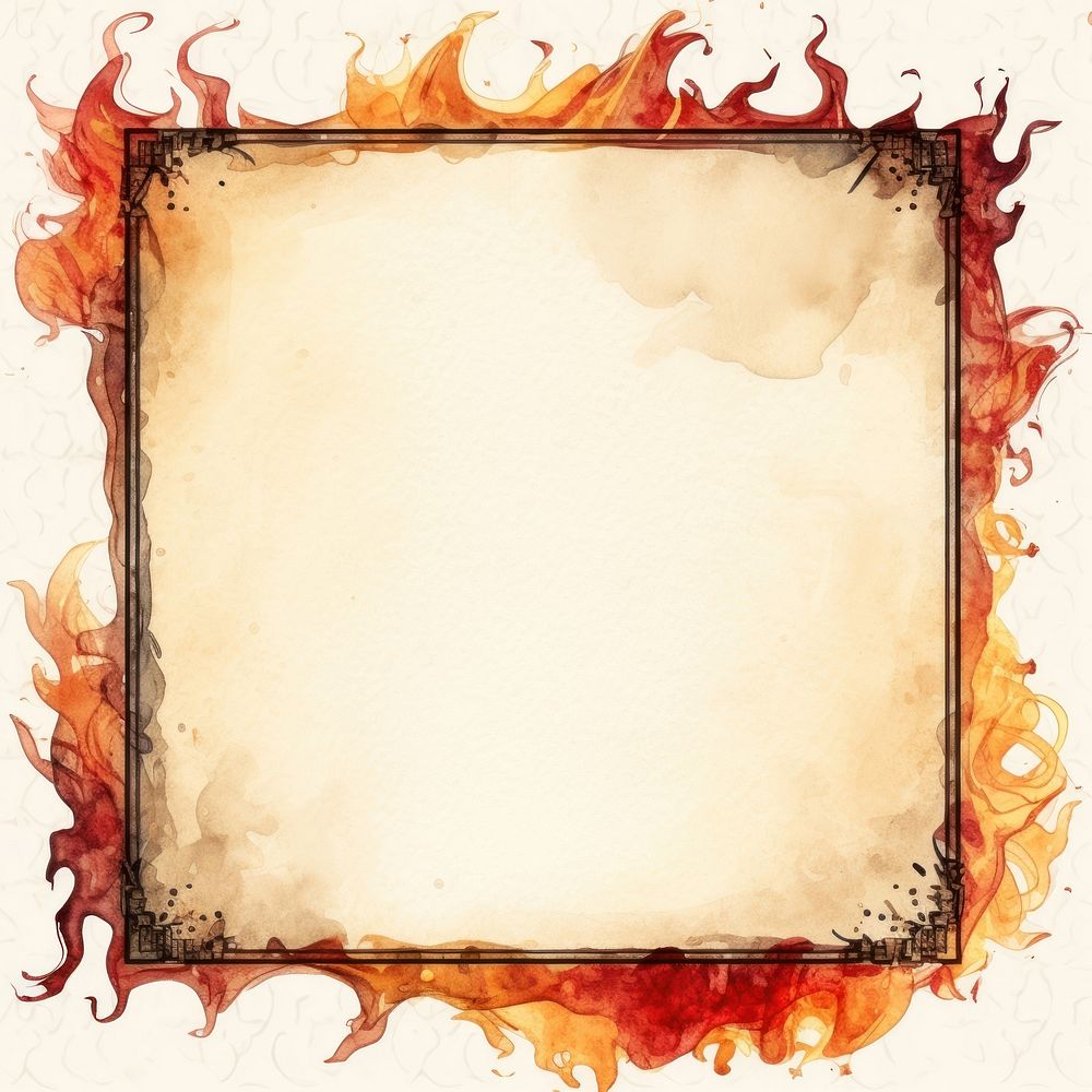 Vintage fire square frame backgrounds paper text.