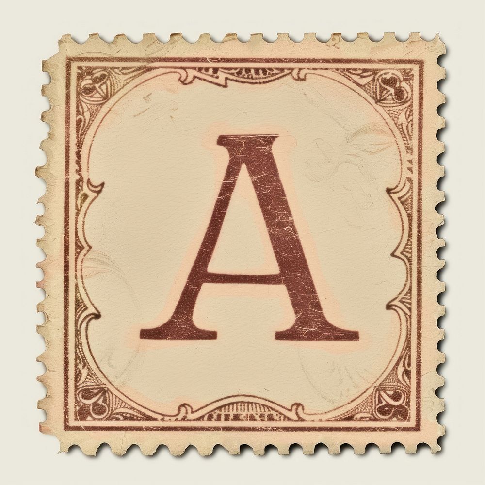 Stamp alphabet of A paper text font.