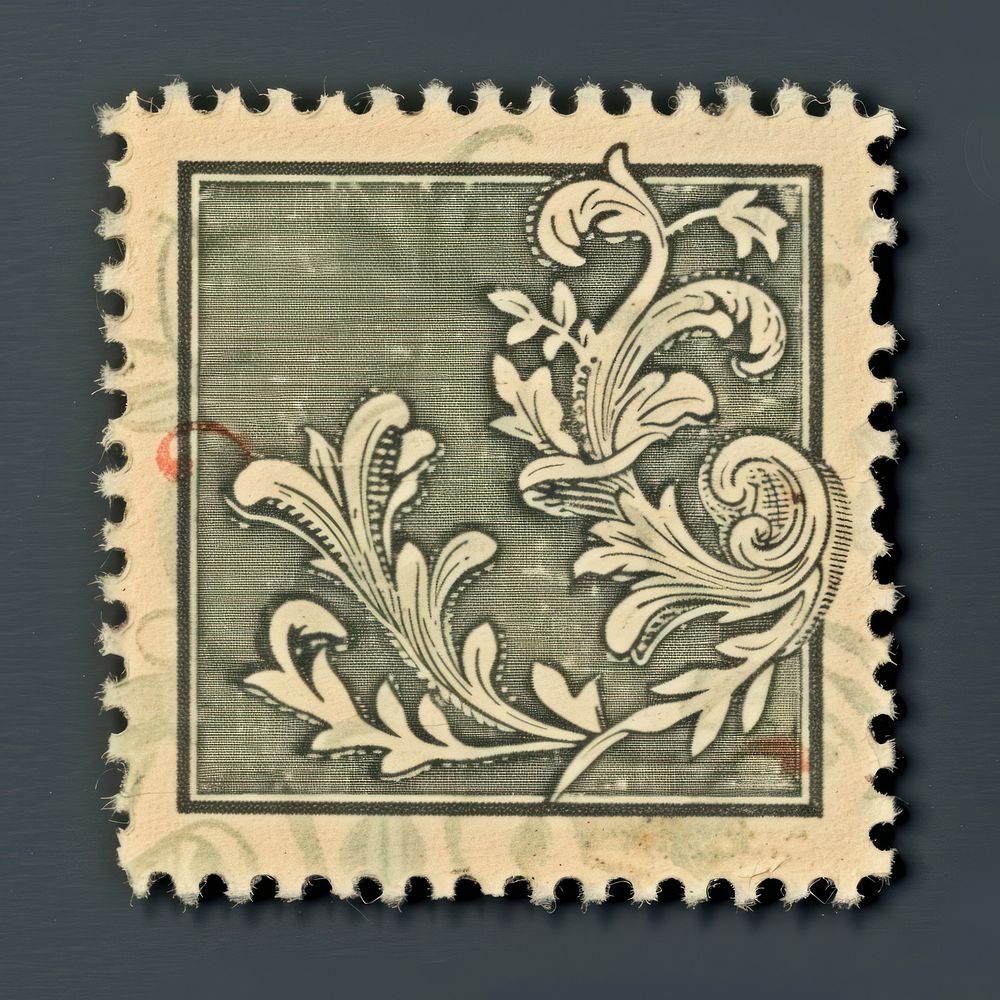 Vintage postage stamp pattern paper art.
