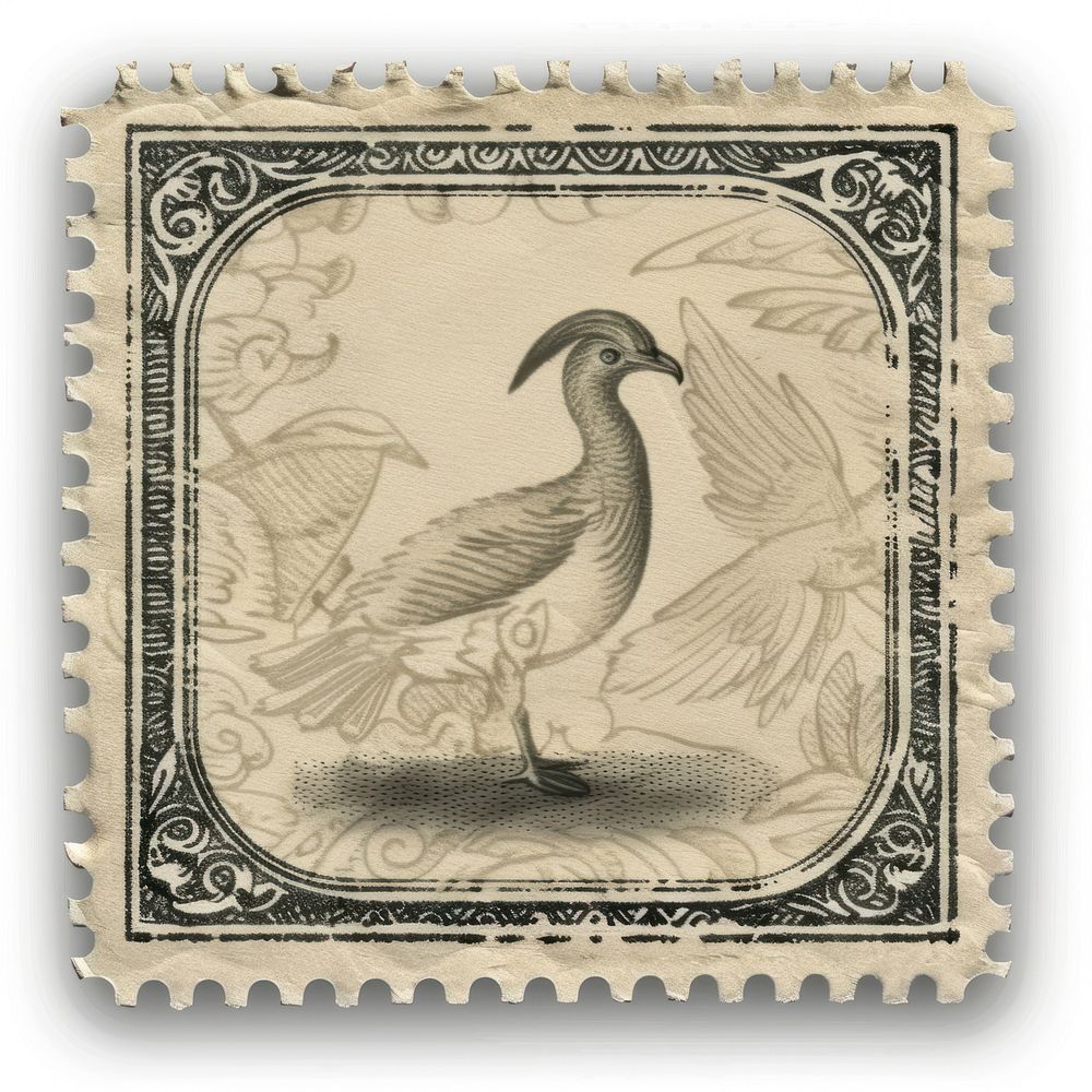 Vintage postage stamp animal bird art.