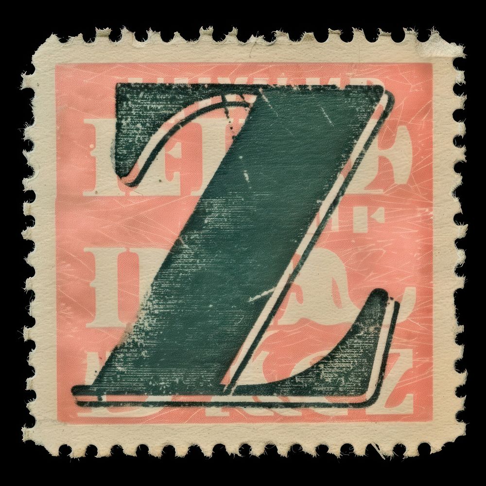 Stamp with alphabet Z text font art.