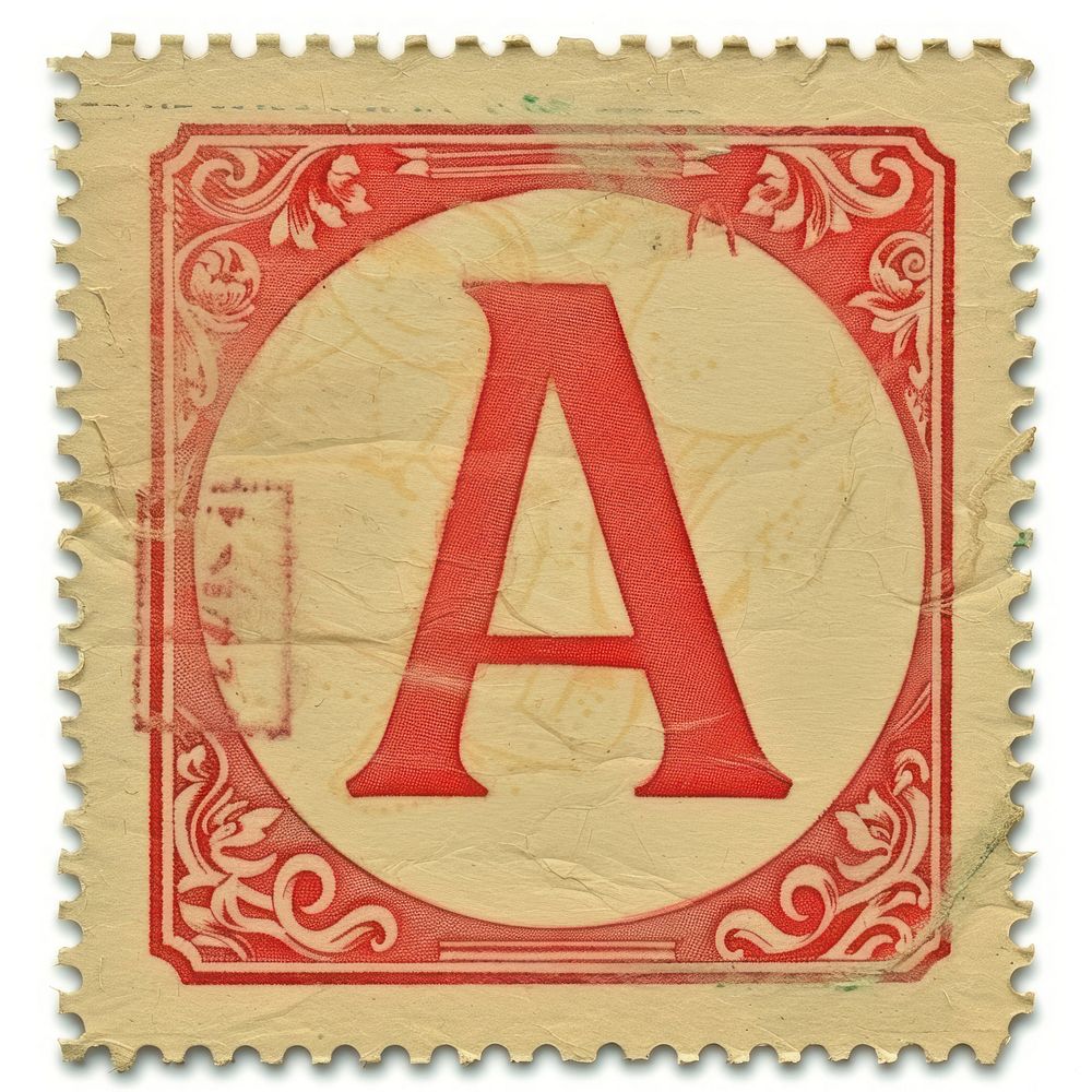 Stamp alphabet of A paper text font.