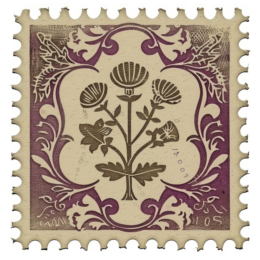 Postage stamp with ornament art pattern creativity.