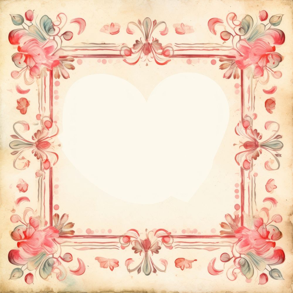 Vintage valentines square frame backgrounds pattern paper.