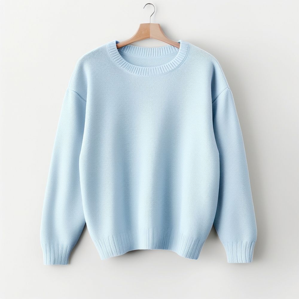 Light pastel blue sweater sweatshirt sleeve white background.
