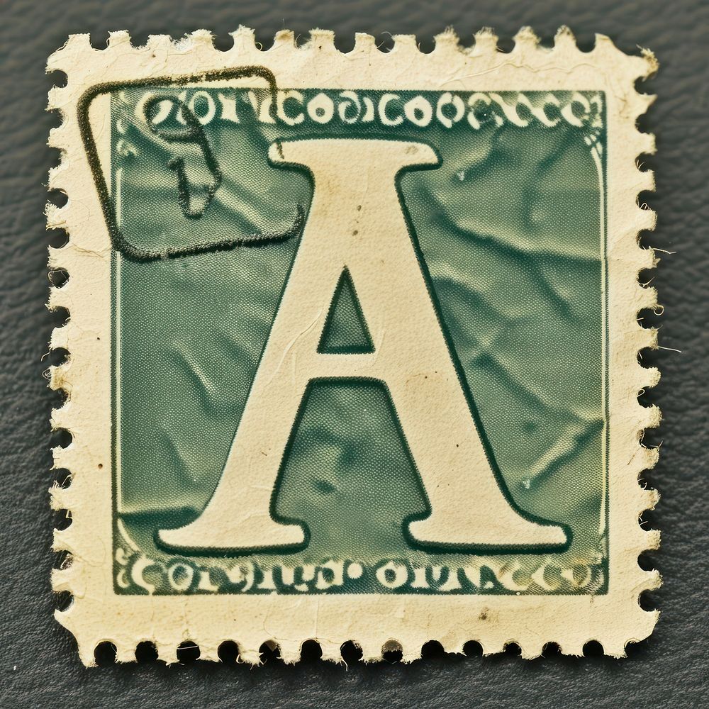 Stamp alphabet of A font letterbox currency.