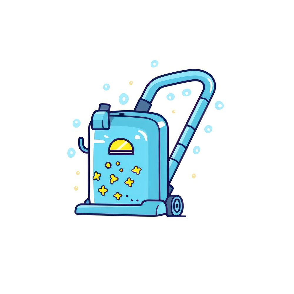 Doodle illustration vacuum cleaner appliance device grass.