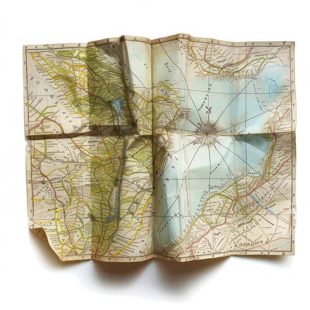 Folded map diagram atlas chart. | Premium Photo - rawpixel