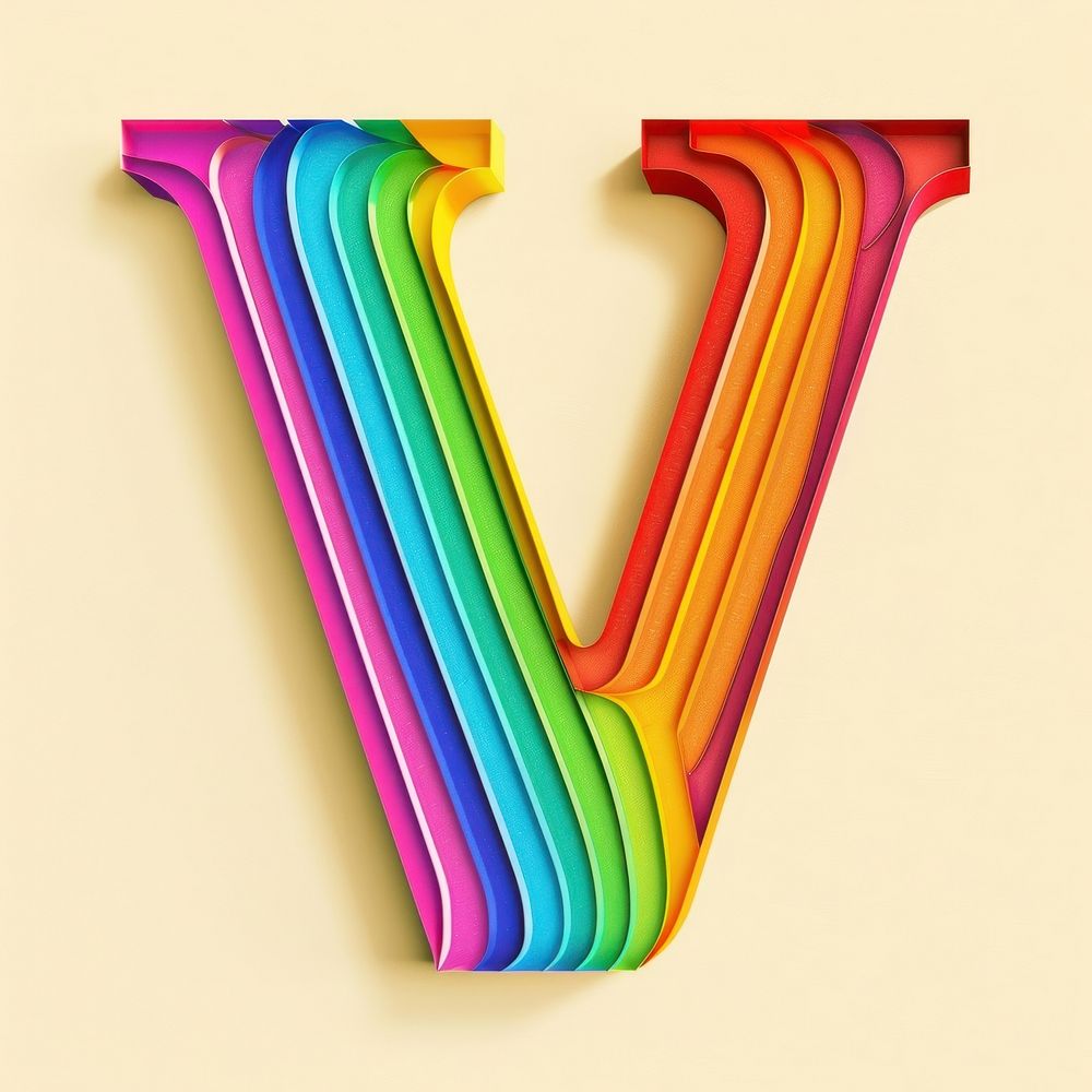 Rainbow with alphabet V art toothbrush device.