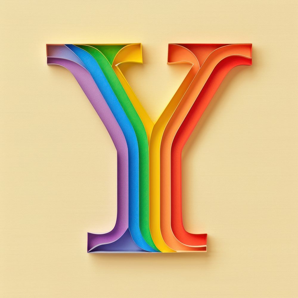 Rainbow with alphabet Y cricket symbol number.