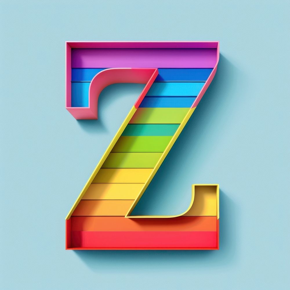Rainbow with alphabet Z letterbox mailbox number.