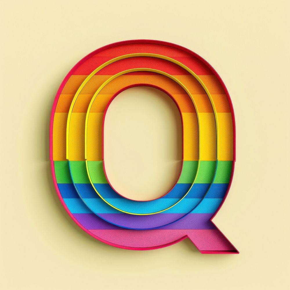 Rainbow with alphabet Q art astronomy outdoors.