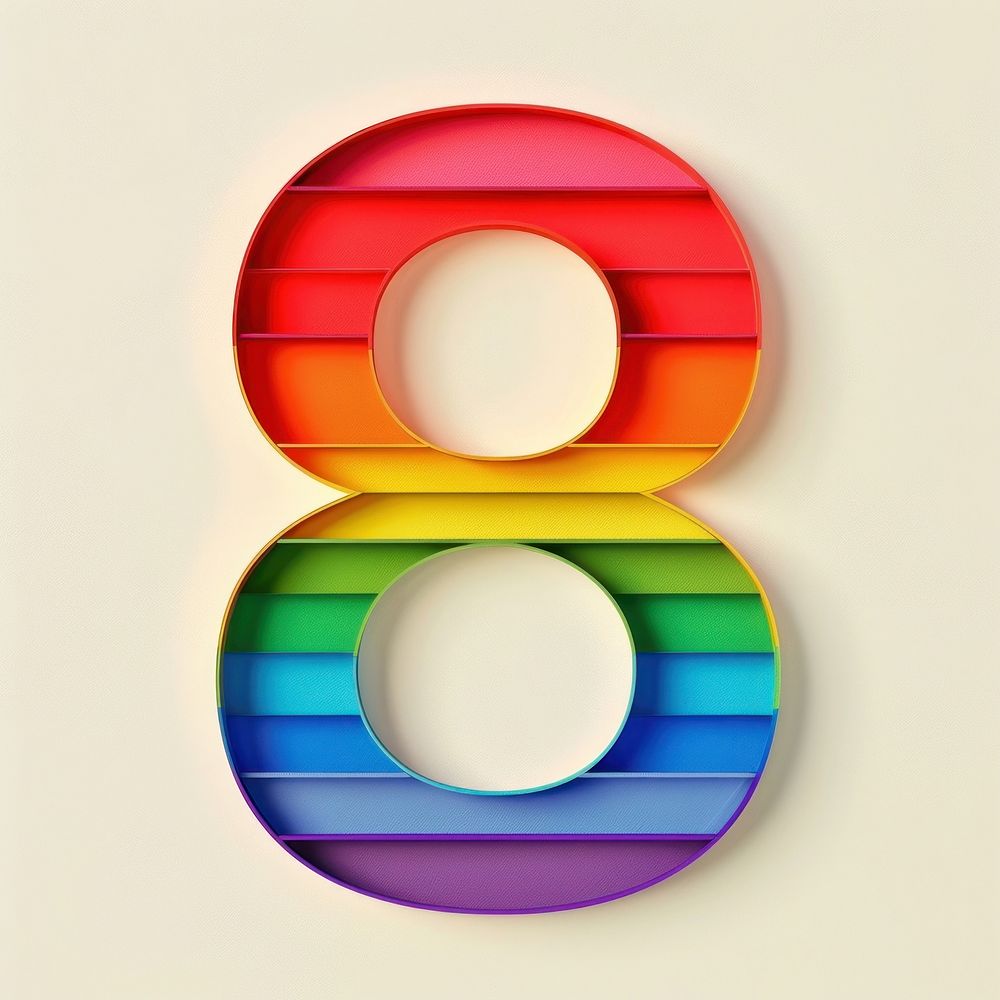Rainbow with number 8 letterbox mailbox symbol.