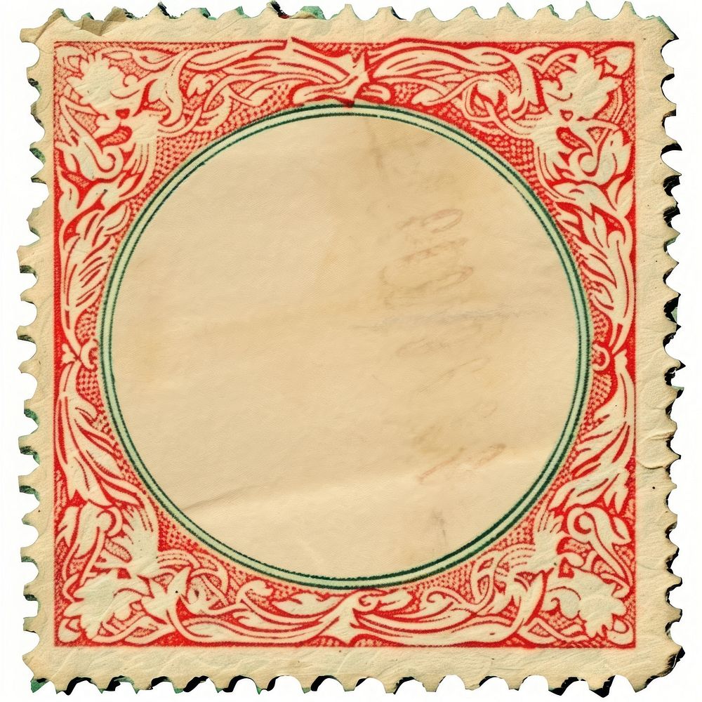 Simple vintage postage stamp paper art calligraphy.