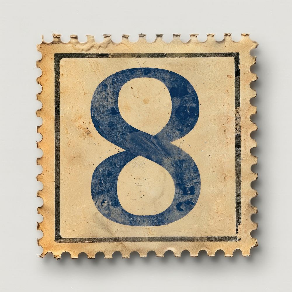 Stamp alphabet number 8 font text letterbox.