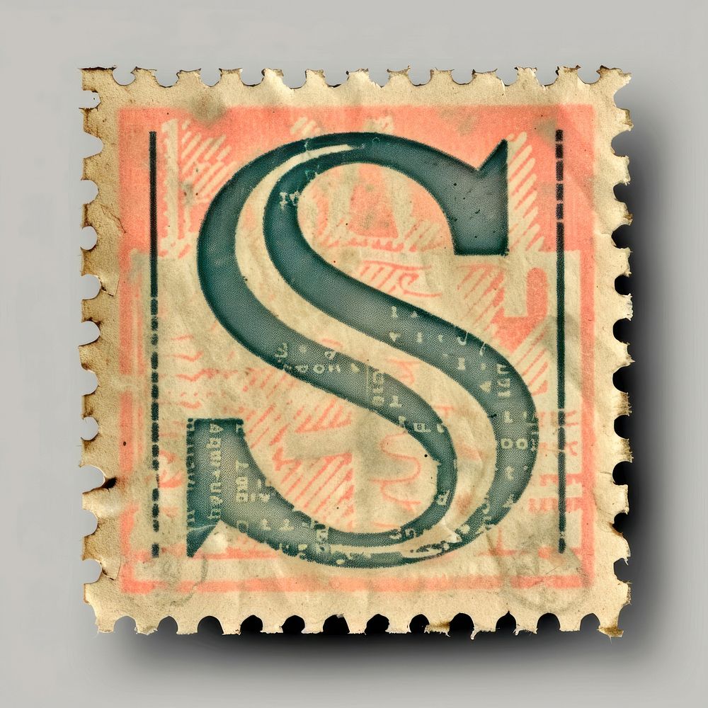 Stamp with alphabet S font text art.