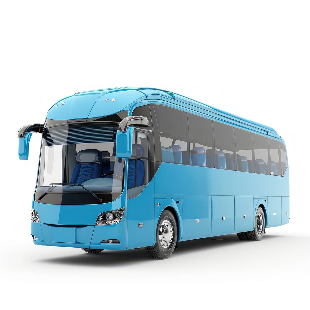 Blue coach bus transportation furniture vehicle.