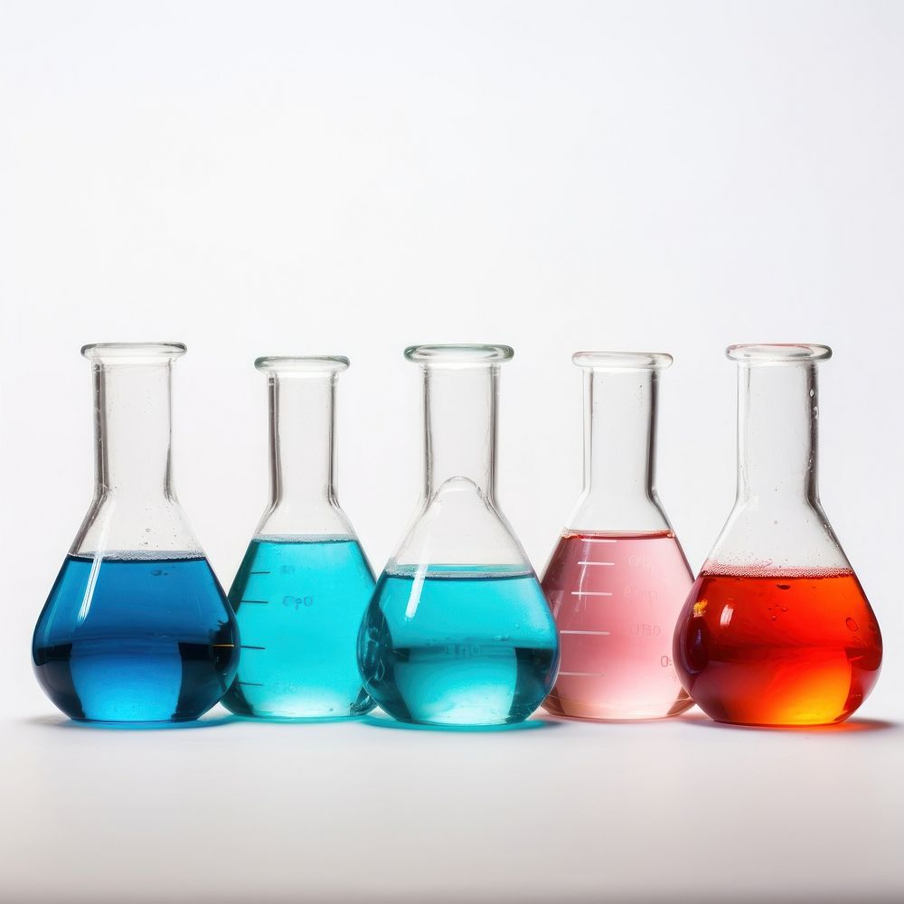 Flasks glass science biotechnology.