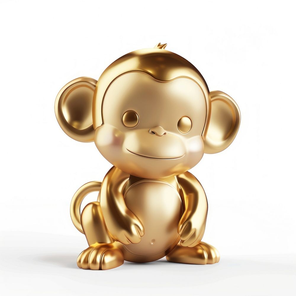 Figurine animal monkey gold.
