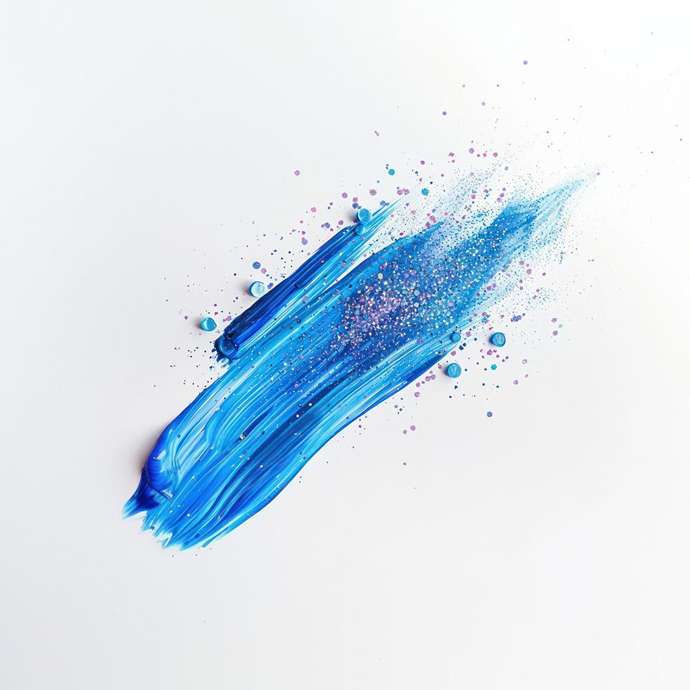 Light blue brush strokes powder device stain.