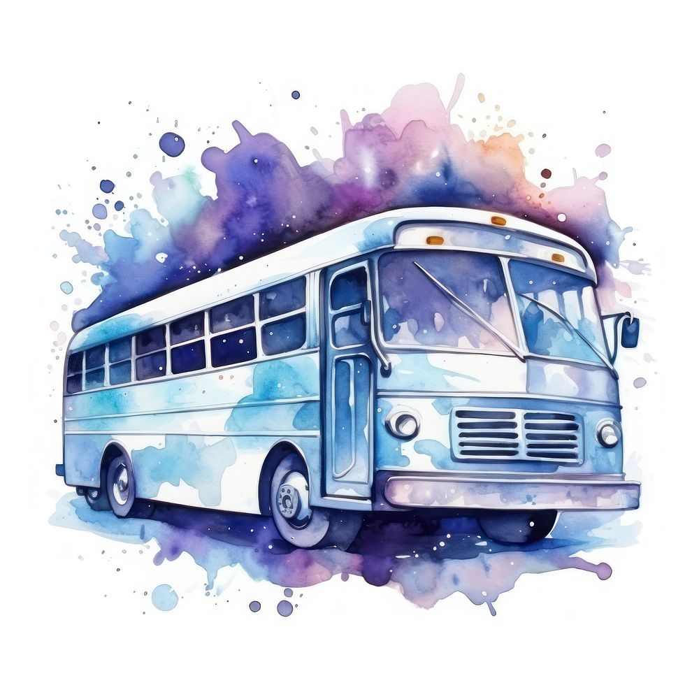 Bus vehicle white background transportation.