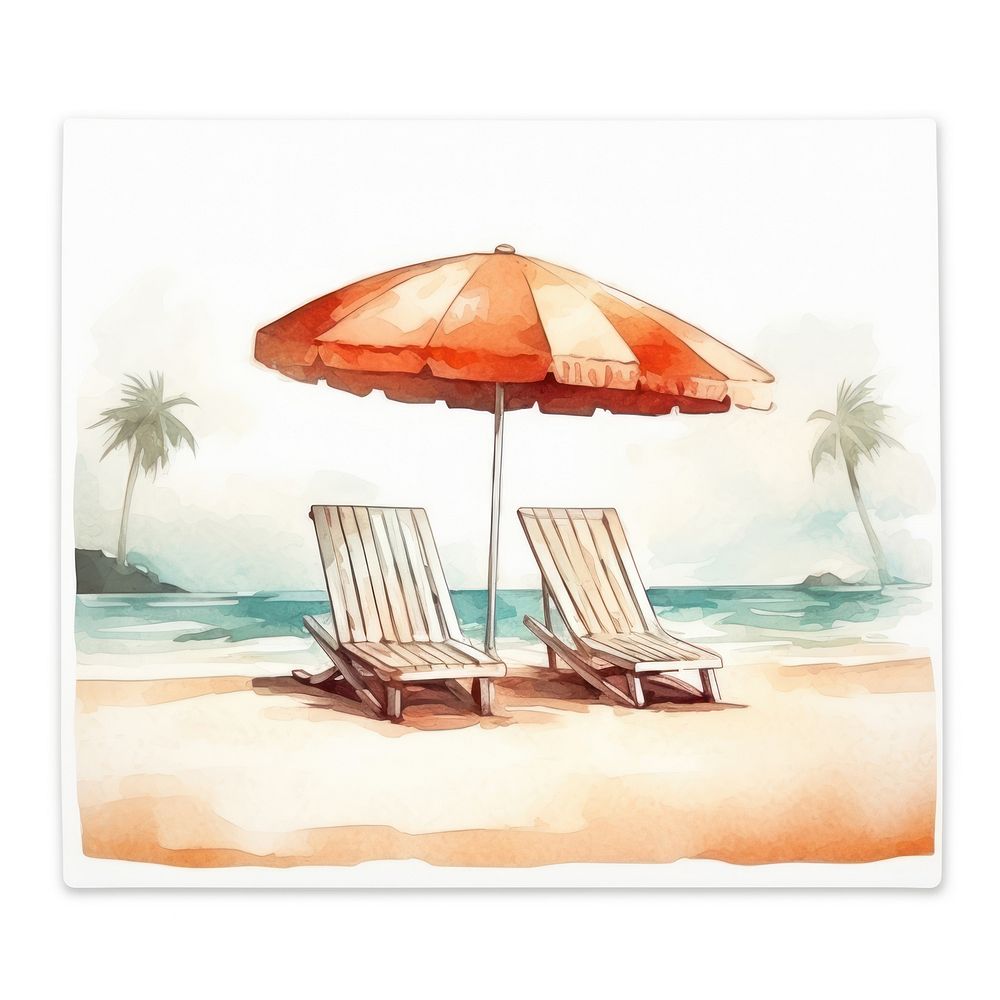 Chair beach umbrella painting.