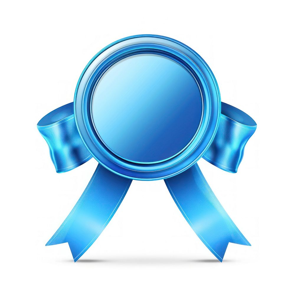 Gradient blue Ribbo award badge icon accessories photography appliance.