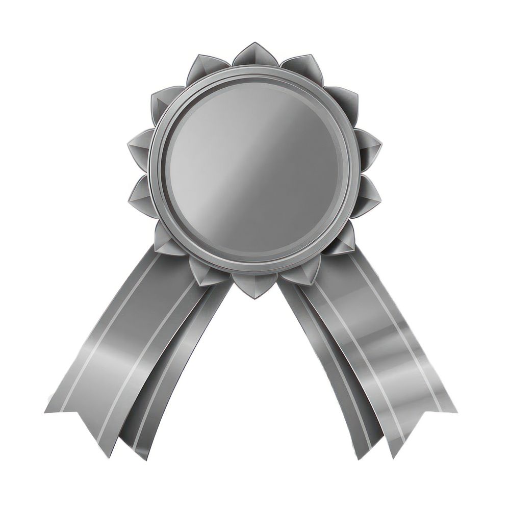 Gradient silver Ribbon award badge icon appliance device mirror.