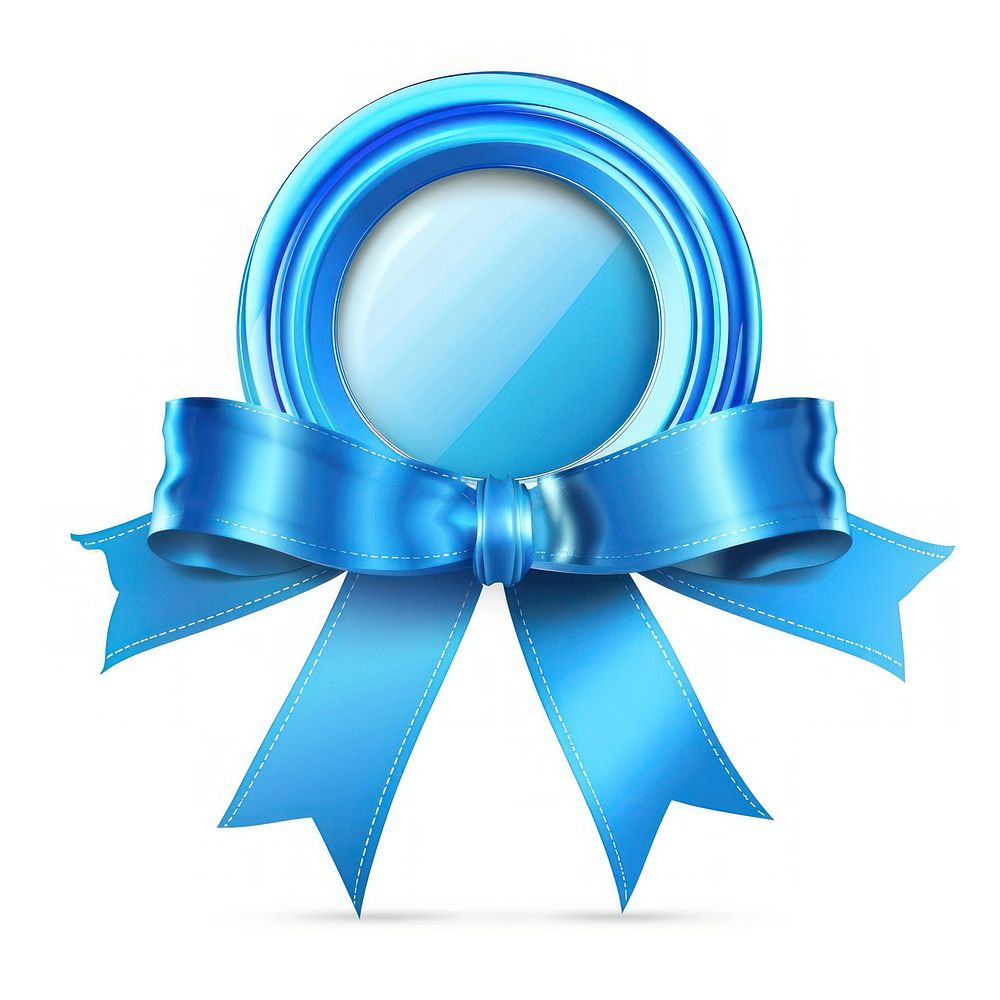 Gradient blue Ribbo award badge icon accessories accessory appliance.