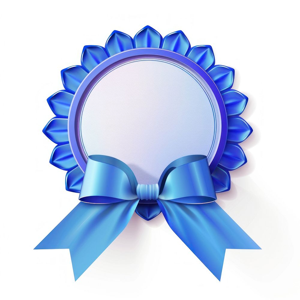 Gradient blue Ribbo award badge icon appliance device mirror.