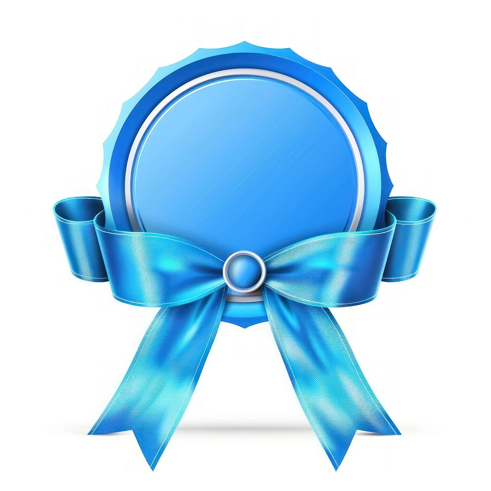 Gradient blue Ribbo award badge icon appliance device electrical device.