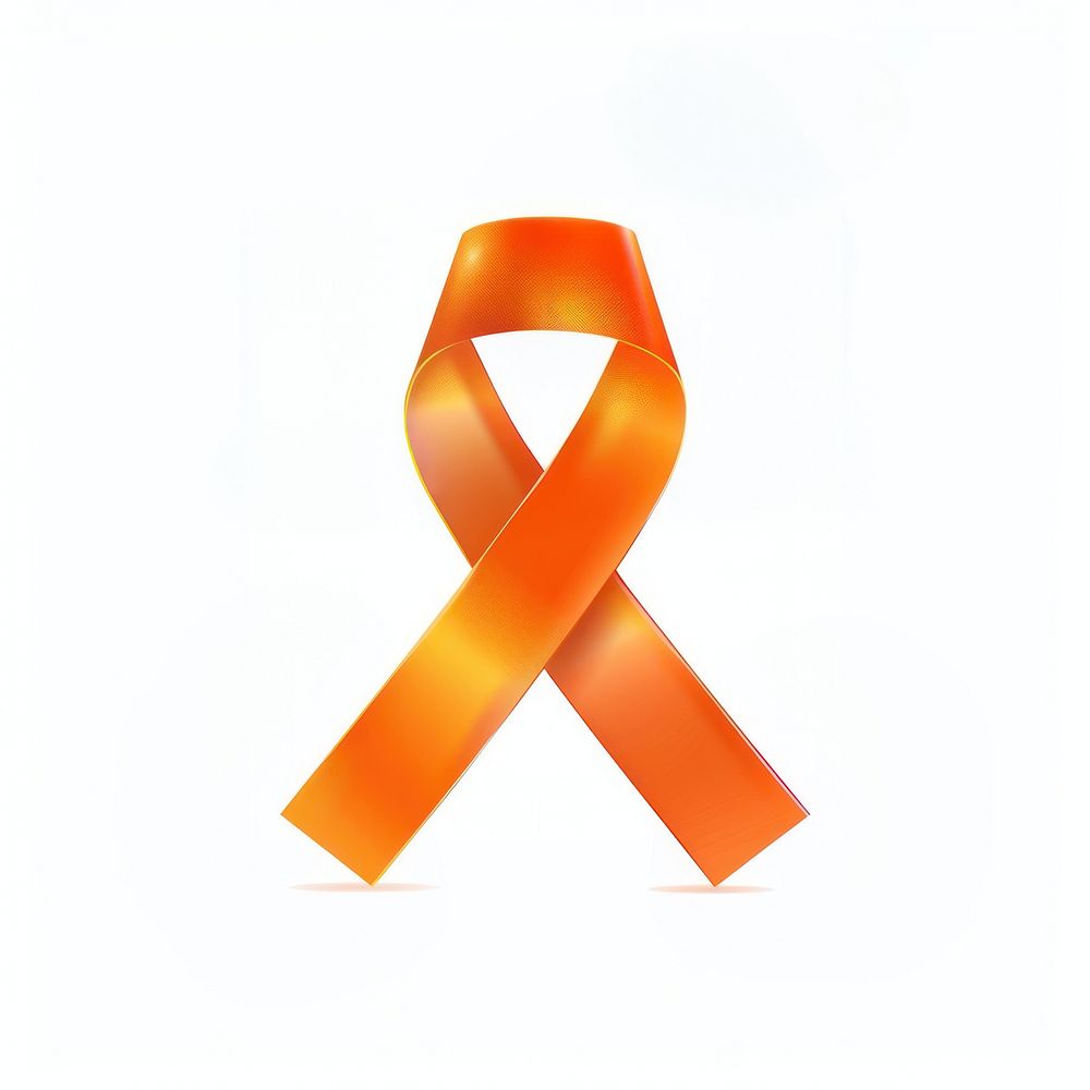 Amber gradient Ribbon cancer symbol logo.