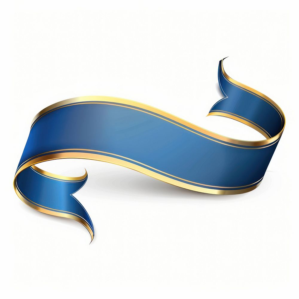 Gradient Ribbon blue gold award symbol logo text.