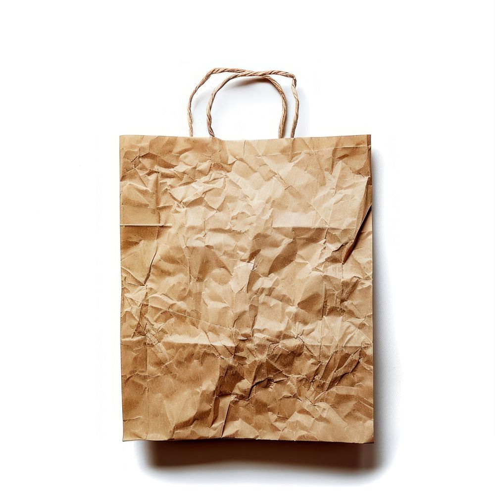 Shopping bag handbag paper white background.
