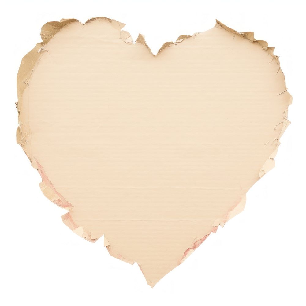 Heart shape ripped paper backgrounds white background weathered.