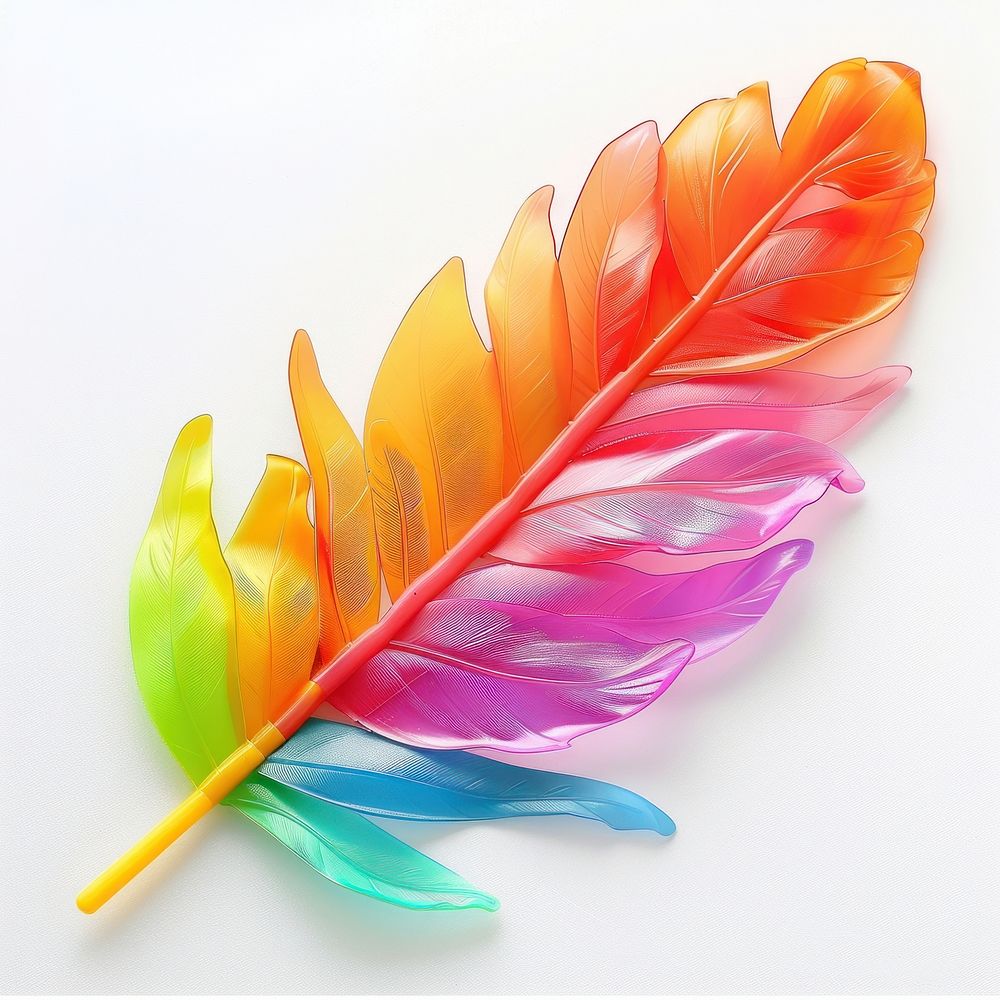 Feather made from polyethylene feather white background lightweight.
