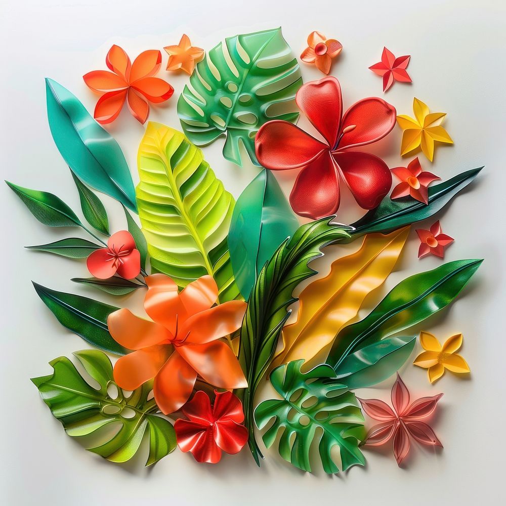 Plant made from polyethylene leaf art creativity.
