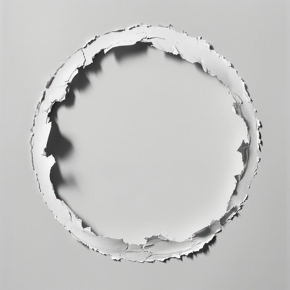 Torn paper in circle shaped hole accessories monochrome.