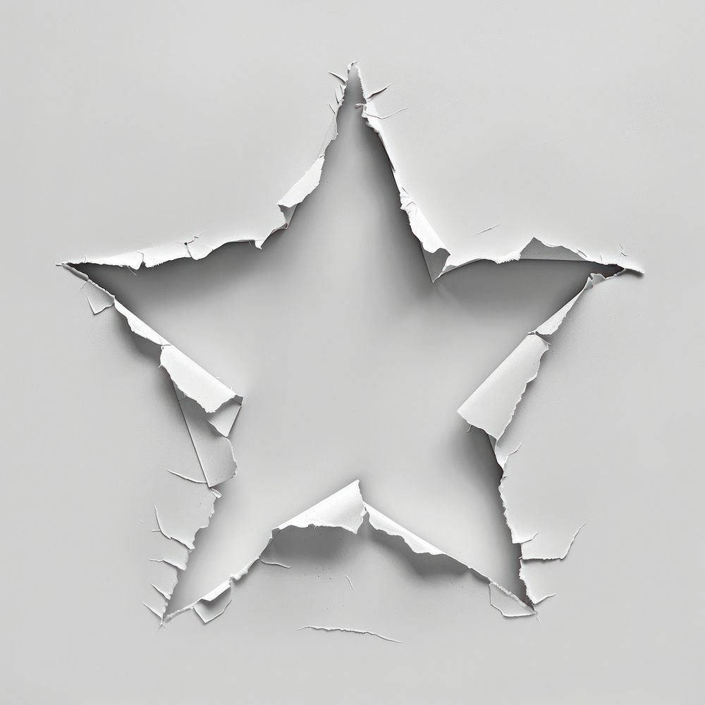 Torn paper in star shaped backgrounds creativity monochrome.