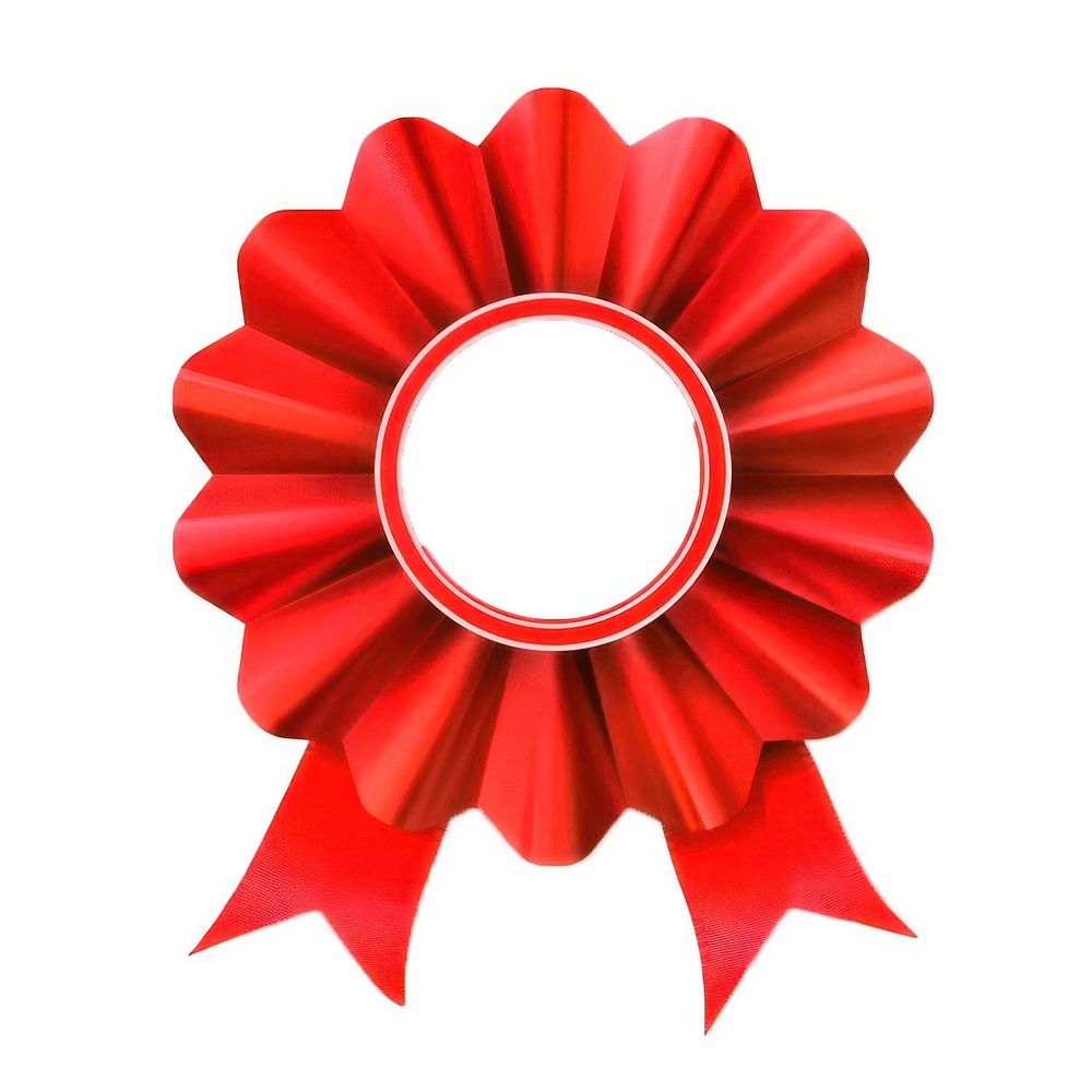 Gradient red Ribbon award badge icon dynamite weaponry paper.