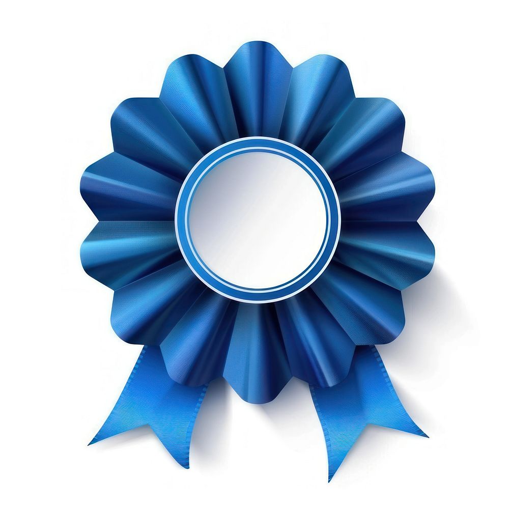 Gradient blue Ribbon award badge icon chandelier paper lamp.