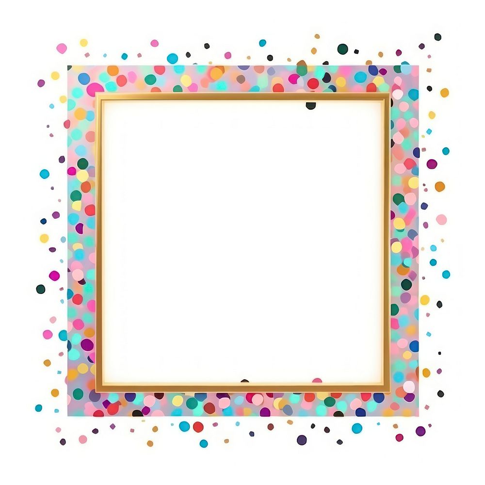 Frame glitter memphis confetti paper white board.