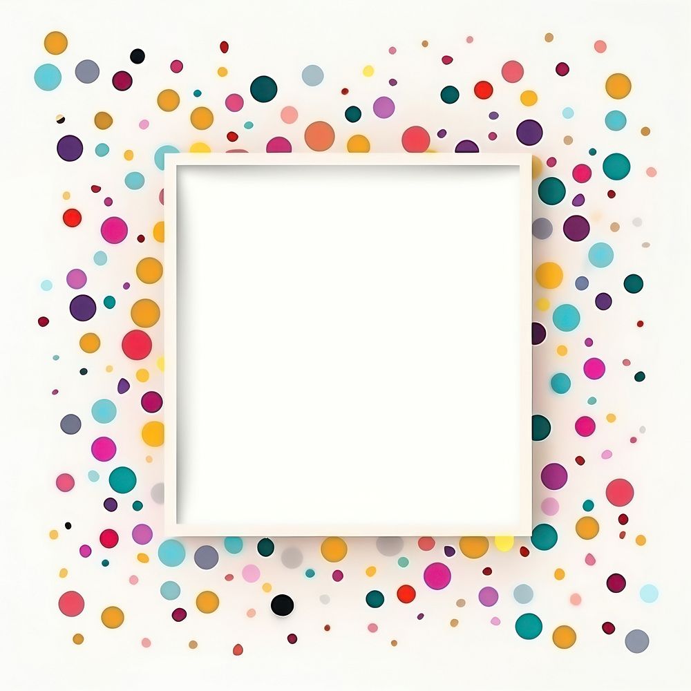 Frame glitter dots texture shape confetti paper white board.